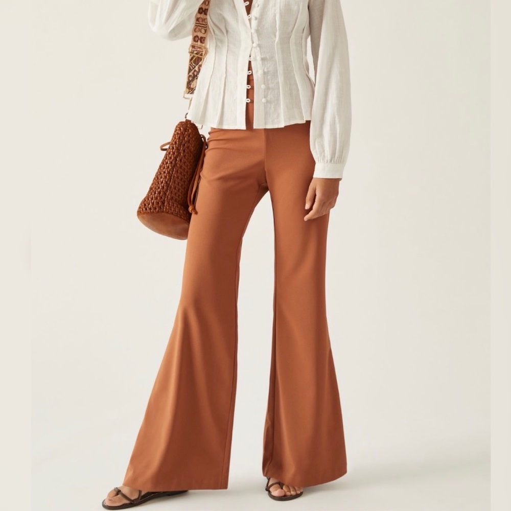 Anthropologie Hutch Stretch Crepe Flair Pants Large NWT